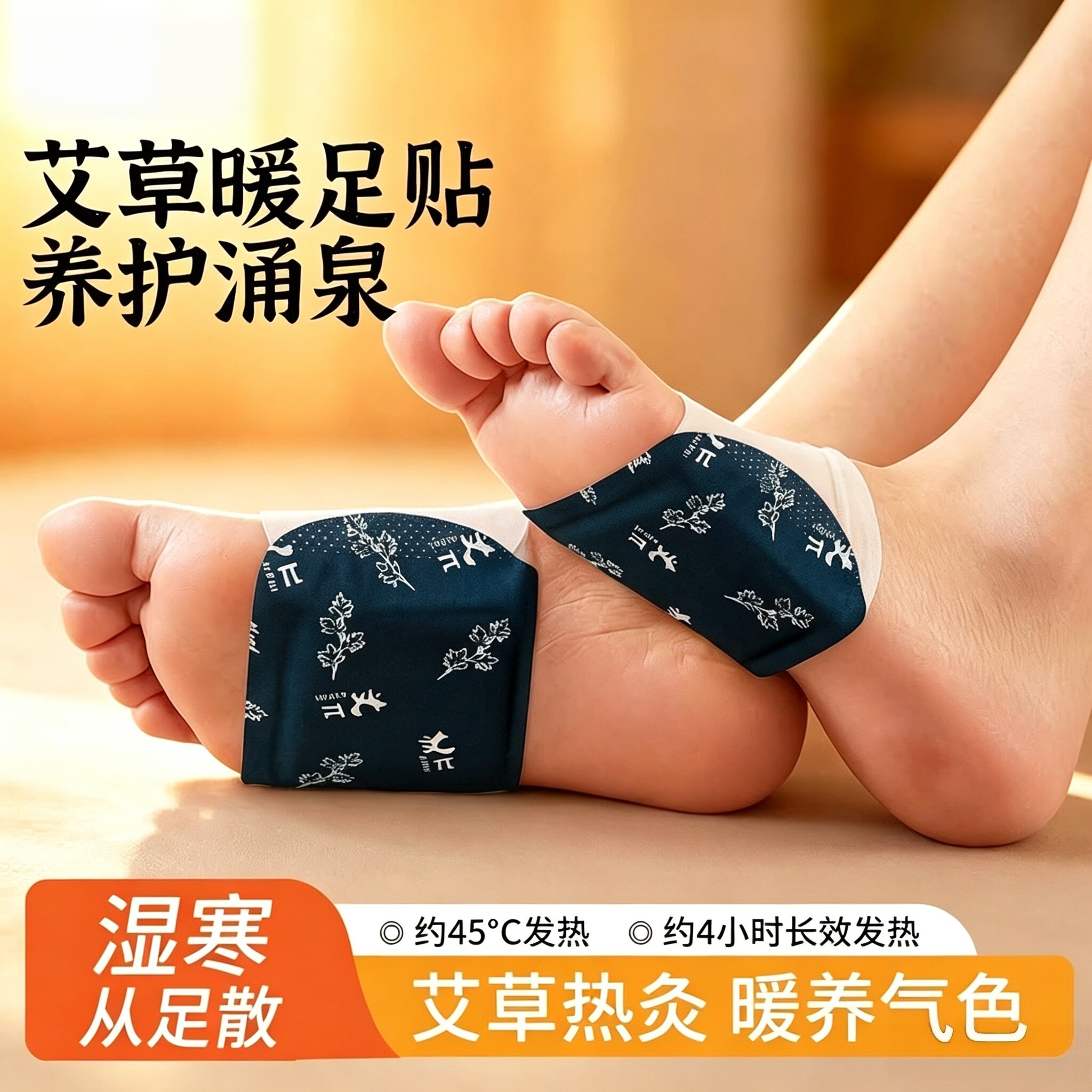 暖足贴暖脚底发热贴艾草生姜暖脚贴保暖脚垫鞋垫暖脚神器冬季热敷