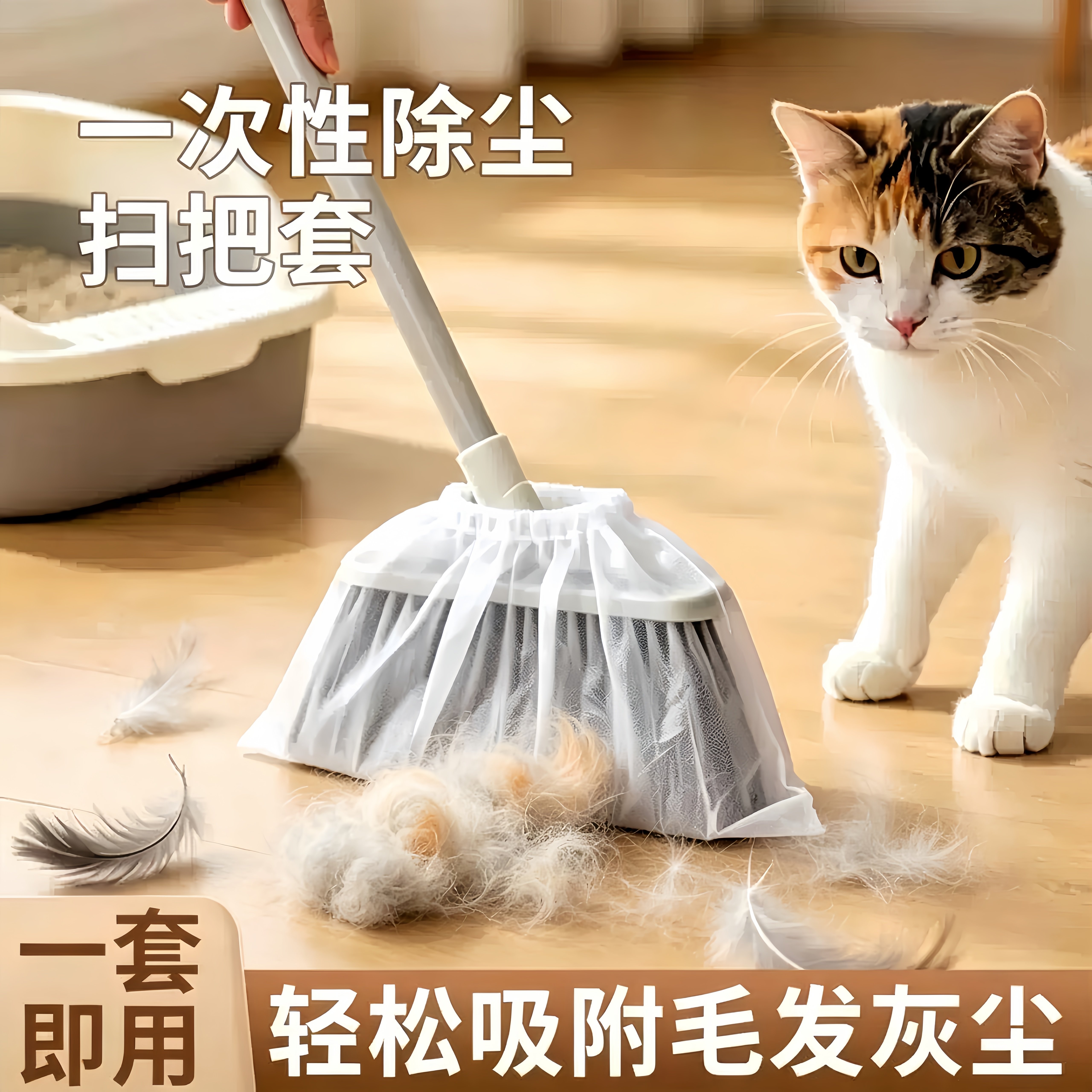 一次性扫把除尘套地面毛发清理