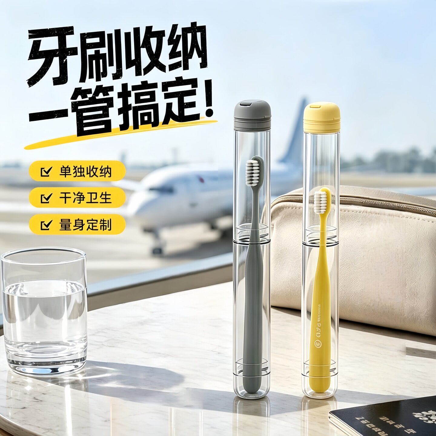 旅行牙刷收纳盒便携式透明防尘保护牙刷套牙具盒新款出差旅游神器