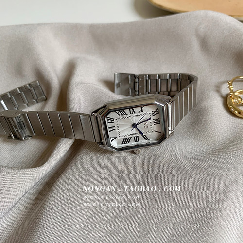 nonoan罗马气质方形学院风石英表