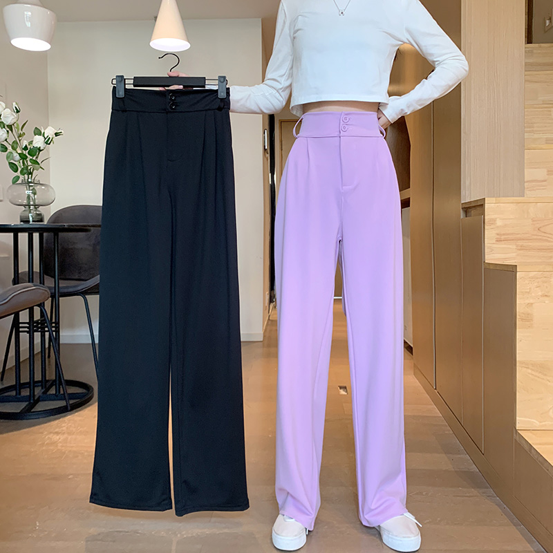 Real shot Ge Yao pattern 2020 large droop High Waist Wide Leg Pants women's autumn casual floor sweeping suit pants