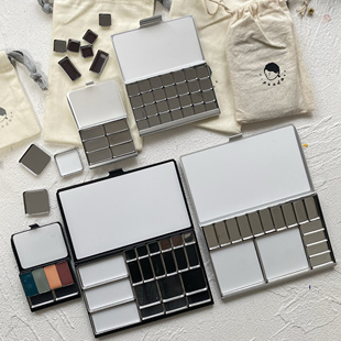 Tn水彩盒便携式旅行版颜料盒颜料分装盒名片盒子定制写生超薄盒子