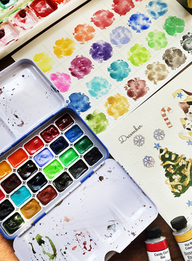 包邮进口丹尼尔史密斯水彩颜料ds基础24色水彩插画艺术家分装