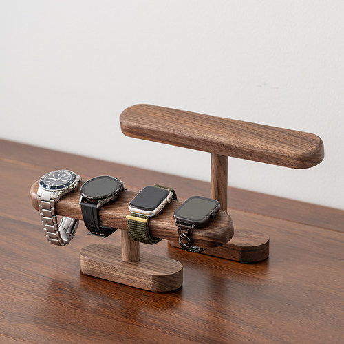 高档黑胡桃木手表展示收纳架