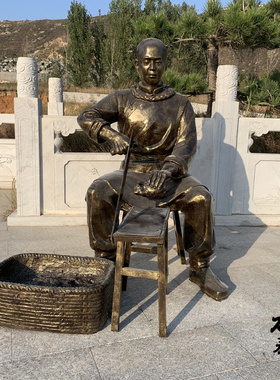 玻璃钢医药主题中医制药人物雕塑