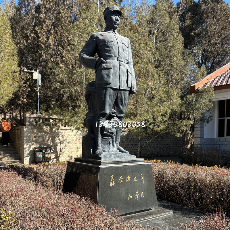 铸铜聂荣臻元帅雕像校园博物馆红色文化名人伟人肖像人物雕塑装饰
