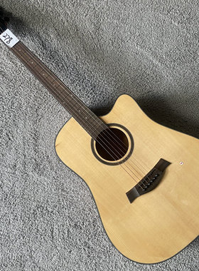 Fishbone木吉他 外贸库存41英寸原木色云杉木面单民谣 单板琴特价