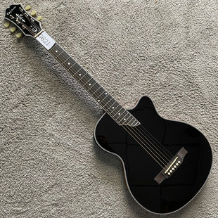 黑色Epiphone静音民谣吉他 钢弦 静音木吉他 Shadow拾音器 全实木