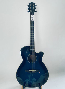 IBANEZ民谣吉他 40英寸蓝色云杉木面板擦标版 初学入门琴代工正品