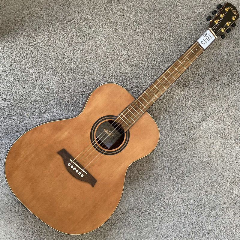 维拉40寸木吉他 红松木单板民谣OM桶 胡桃木体栾叶苏木指板Veelah