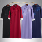 中国风唐装 相声服大褂男女民国长袍马褂中式 长衫 表演服演出服班服