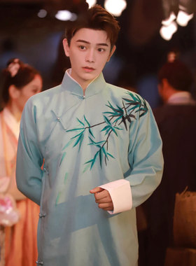 相声大褂民国唐装长袍马褂中式长衫复古说书人快板演出服相声服装