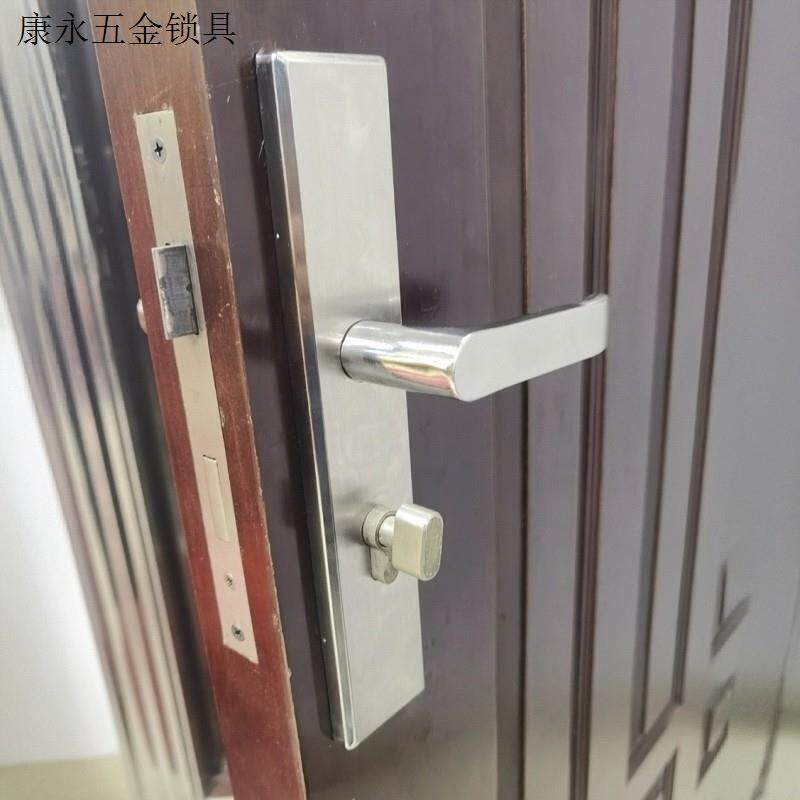木门入户锁具进户门通用型85整套锁面板卧室静音房门把手老式.