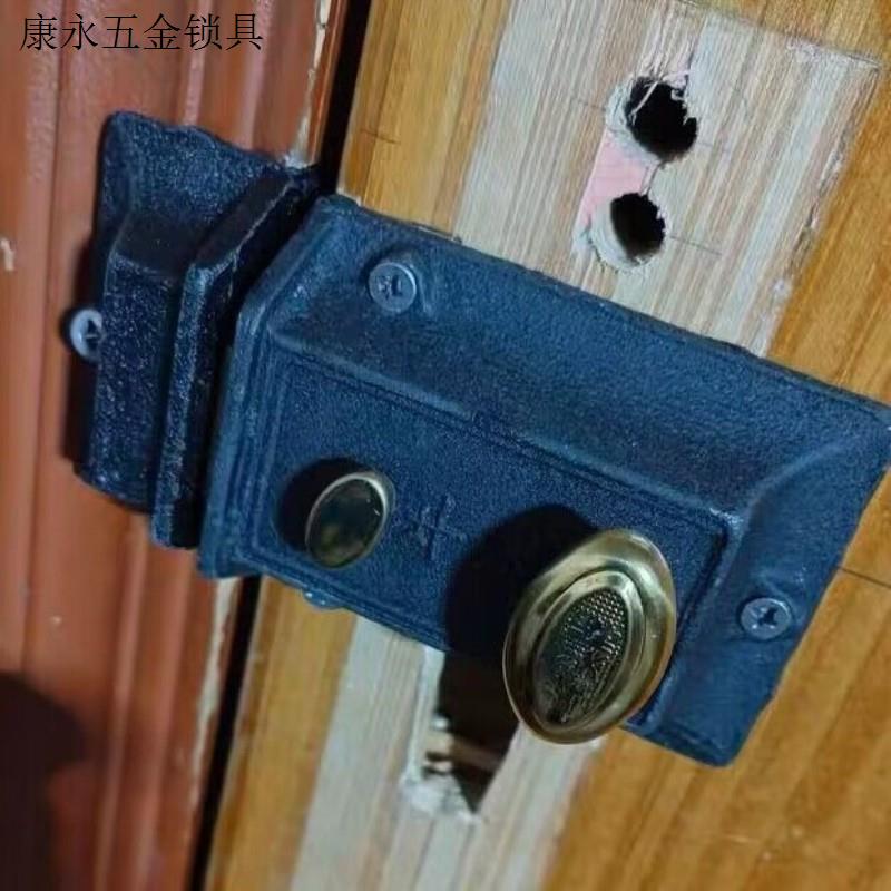牛头锁老式房门锁双保险卧室家用木门防盗门外装暗锁通用型.