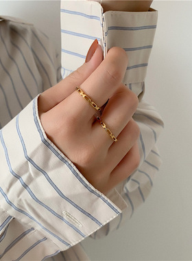 法式镂空百搭骨节戒指