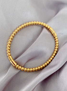 钛钢手镯不掉色简约百搭圆珠