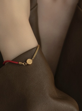 不掉色钛钢手工轻奢福字手链