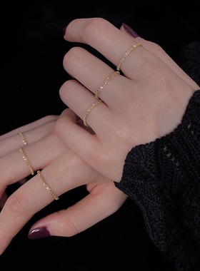 高保色满天星戒指女ins软链