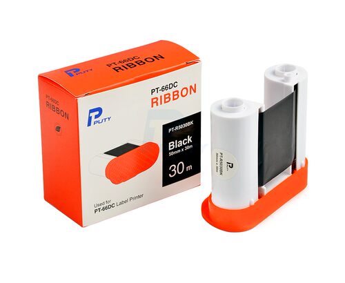 普贴 PT-66DC标签机原装碳带PT-5030BK黑色色带树脂基色带50mm*30