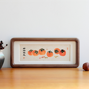 好事发生毛笔书法摆件乔迁之喜客厅入户门口装饰摆画玄关挂画相框