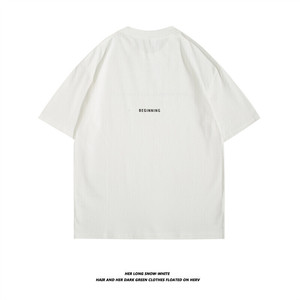 7363-P35 纯棉克重260g 夏装得物抖音高品质字母印花短袖T恤图片