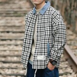 MY2166-P80冬季新款男士日系格子棉衣外套加棉潮牌棉服外套，男装棉衣，电商C309A