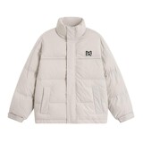 YR009-P160男装新款白底平铺字母印花立领白鸭绒羽绒服外套男，男装羽绒服，电商C309A