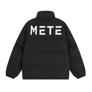 YR009-P160 男装新款白底平铺字母印花立领白鸭绒羽绒服外套男图片