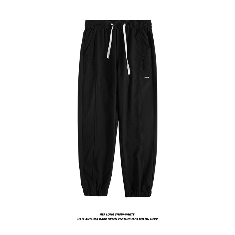 K007-P30春夏男士抽绳直筒束脚裤修身休闲运动百搭九分卫裤，男装休闲裤，电商C309A