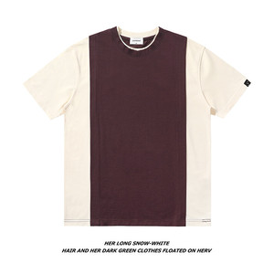 T6686-P56 67%棉33%聚酯纤维 夏季新款美式百搭拼色短袖T恤半袖t,男装T恤,电商C309A