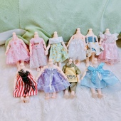 16cm17厘米娃娃衣服OB11娃衣套装 公主裙学院风可爱漂亮女孩玩具