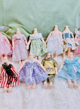 16cm17厘米娃娃衣服OB11娃衣套装公主裙学院风可爱漂亮女孩玩具