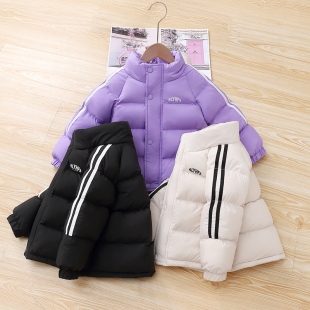 2025新款 儿童棉服中小童棉衣男女童宝宝外穿加厚字母立领棉袄