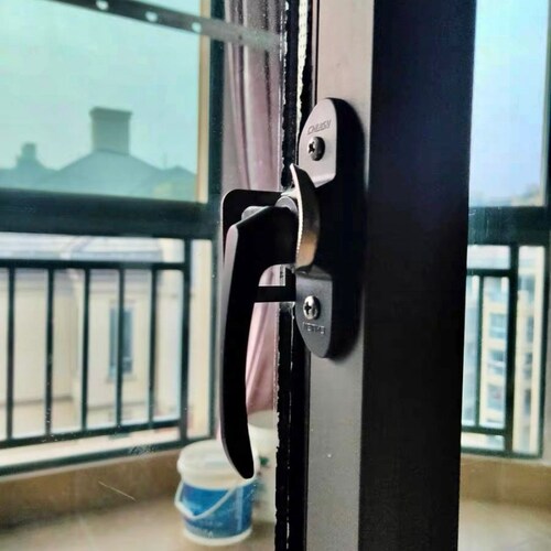 铝合金阳台不锈钢玻璃窗户锁搭扣锁扣塑钢门窗月牙锁半月勾推拉门