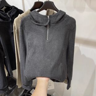 半拉链连帽衫 减龄宽松上衣潮 明线双面德绒加厚卫衣女2026秋冬新款