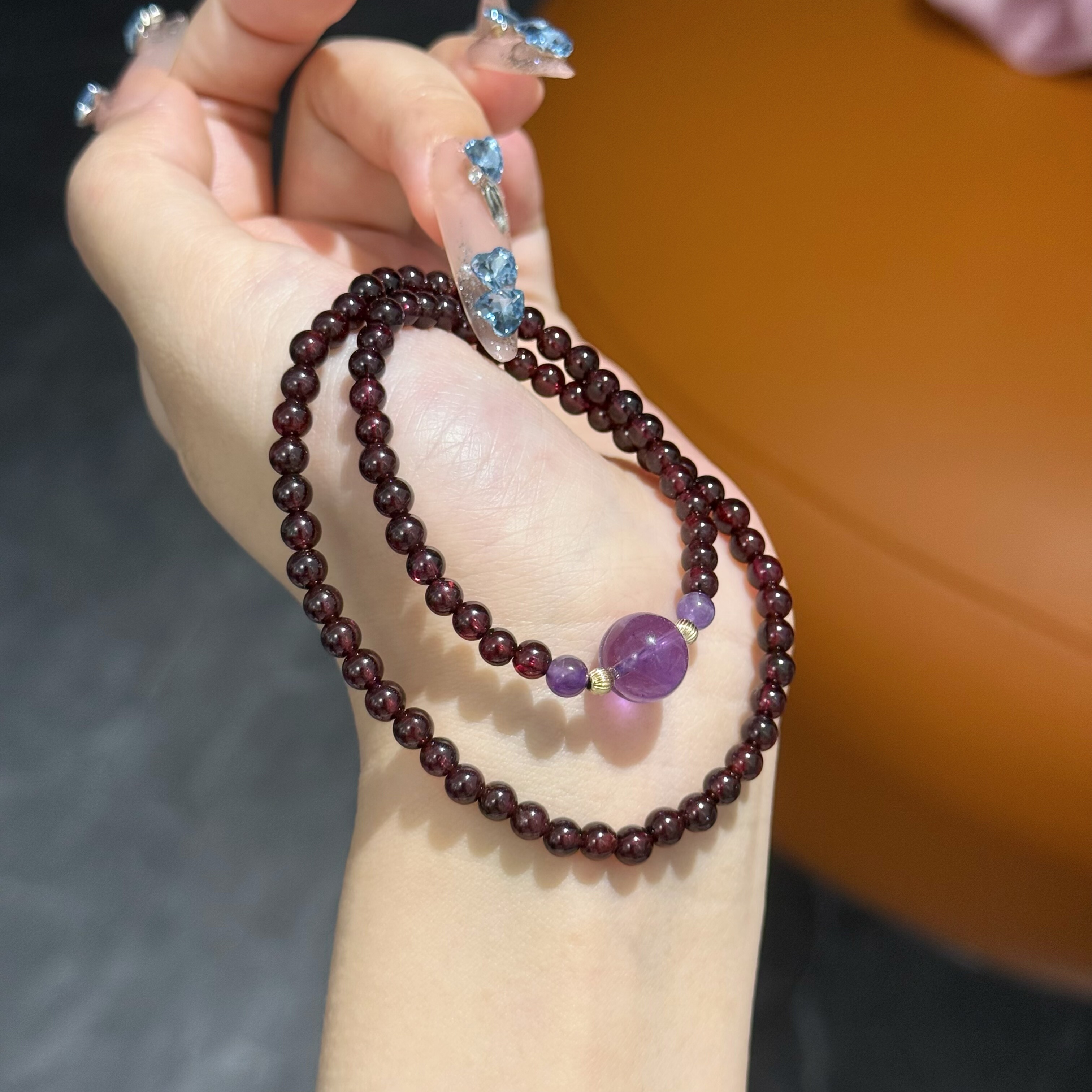 双圈/单圈紫水晶石榴石手链