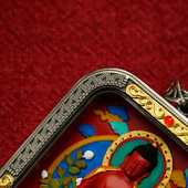 手绘朱砂擦擦唐卡吊坠十二生肖八大本命白铜金银错藏式 唐卡吊坠