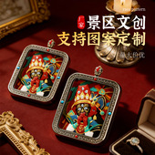 朱砂擦擦唐卡吊坠手绘扎基拉姆药师黄财本命绿度母朱砂唐卡吊坠