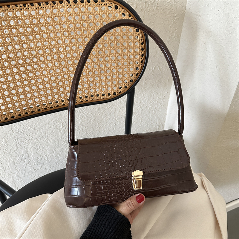 高级感质感小众单肩腋下包法棍包