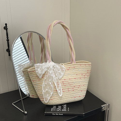 时尚ins度假风藤编手提沙滩包