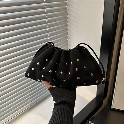 抽绳包美式时尚晚宴包手拿女包