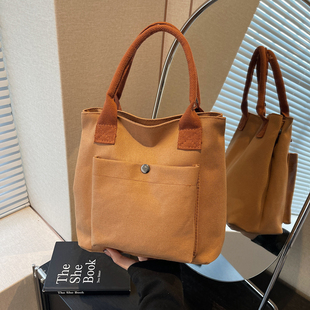 新款 手提布艺包小布包女包饭盒袋妈咪包 帆布包日韩森系托特包女式