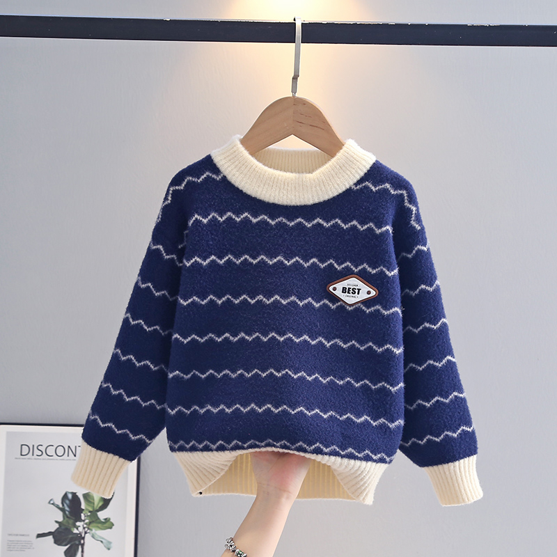 男童毛衣秋冬装儿童加厚针织衫