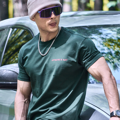 DNAHWK男士修身简约百搭收袖T恤