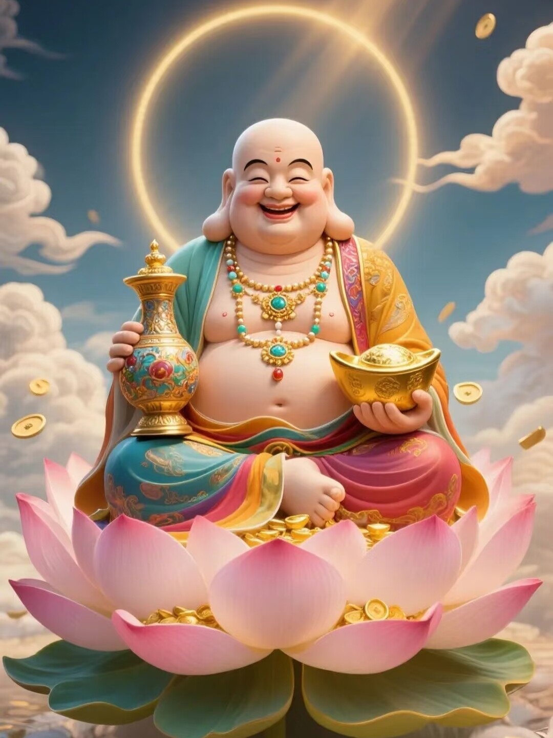 带框钻石画满钻魔方钻手工贴钻绣客厅玄关新款佛像笑口常开弥勒佛