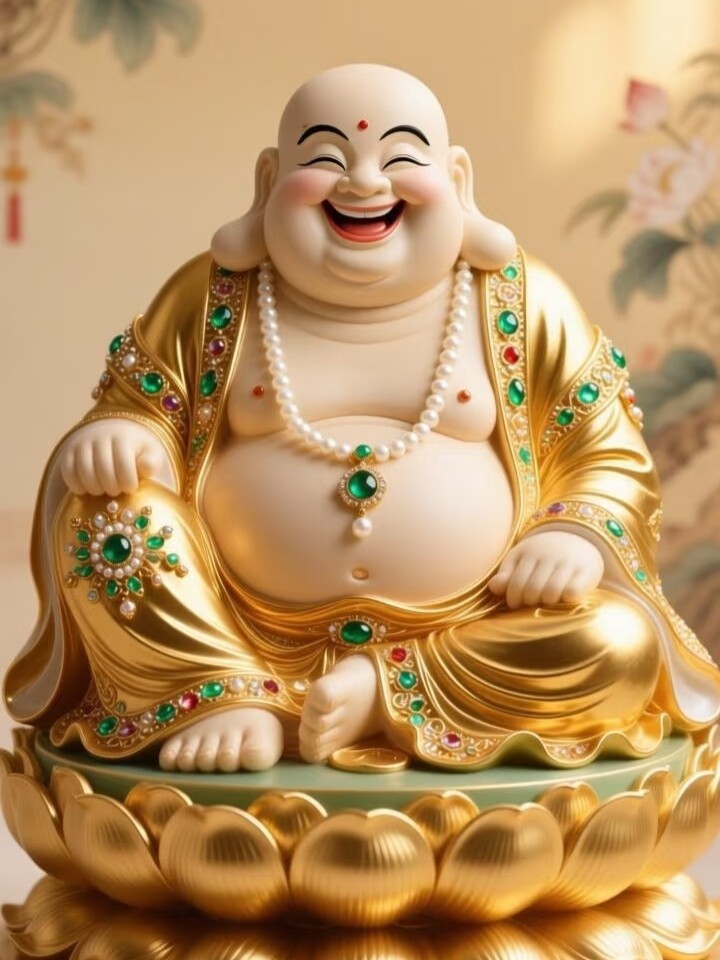 带框钻石画满钻魔方钻手工贴钻绣客厅玄关新款佛像笑口常开弥勒佛