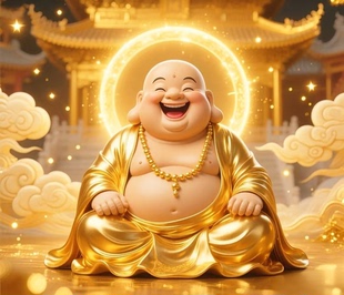 带框钻石画满钻魔方钻手工贴钻绣客厅玄关新款佛像笑口常开弥勒佛