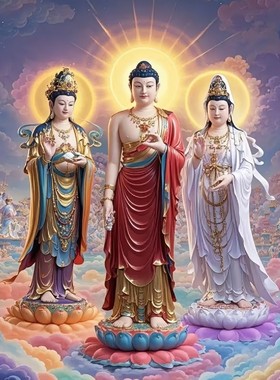 带框钻石画满钻方钻手工贴钻绣客厅玄关竖版2025新款佛像西方三圣