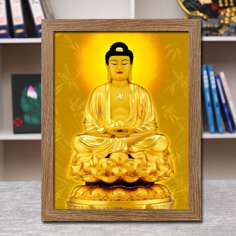 带框钻石画满钻方钻手工贴钻绣客厅玄关神龛竖版新款佛像大日如来