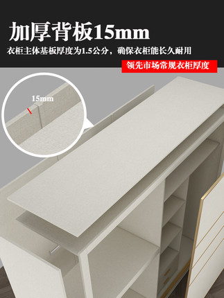 实木多层板推拉门衣柜家用免漆板生态板卧室衣橱移门定制儿童柜子